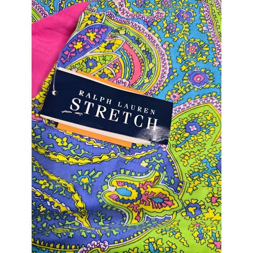 NWT Ralph Lauren Y2K Girls size 16 Blue Paisley Halter Dress - Picture 12 of 14
